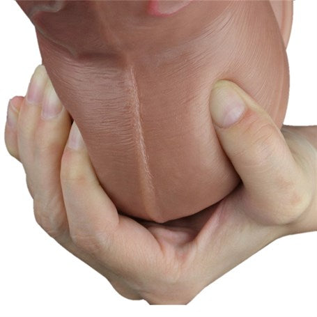 Yeni Nesil Çift Katmanlı 18,2 cm Realistik Kalın Dildo Penis - LV411050