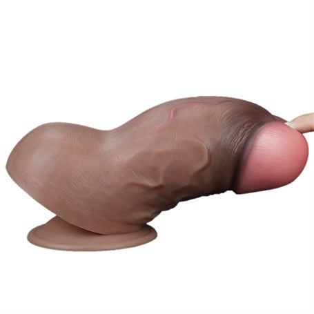 Yeni Nesil Çift Katmanlı 18,2 cm Realistik Kalın Dildo Penis - LV411050