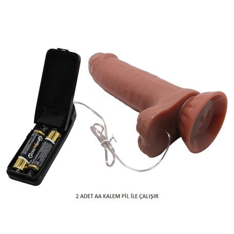 Yeni Nesil Çift Katmanlı 18,5 cm Realistik Titreşimli Vibratör Penis - BDM8101