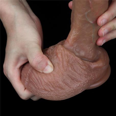 Belden Bağlamalı Yeni Nesil Çift Katmanlı 19,5 cm Realistik Dildo Penis - LV411051B