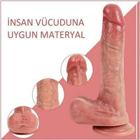 Yeni Nesil &Ccedil;ift Katmanlu0131 21,5 cm Realistik Dildo Penis - BDM1293