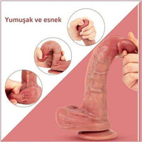 Belden Bau011flamalu0131 Yeni Nesil &Ccedil;ift Katmanlu0131 21,5 cm Realistik Dildo Penis - BDM1293B