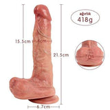 Yeni Nesil &Ccedil;ift Katmanlu0131 21,5 cm Realistik Dildo Penis - BDM1293