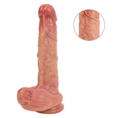 Belden Bağlamalı Yeni Nesil Çift Katmanlı 21,5 cm Realistik Dildo Penis - BDM1293B