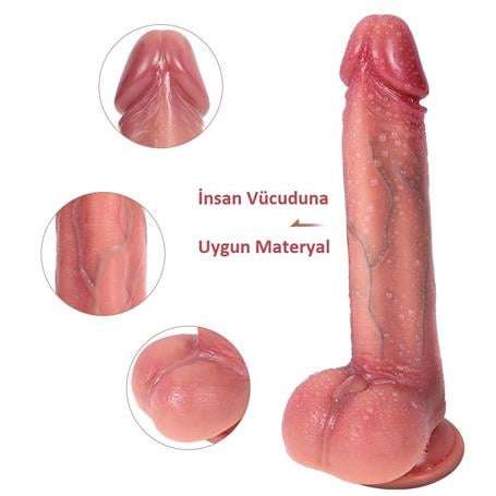 Belden Bağlamalı Yeni Nesil Çift Katmanlı 22 cm Realistik Dildo Penis - BDM1294B