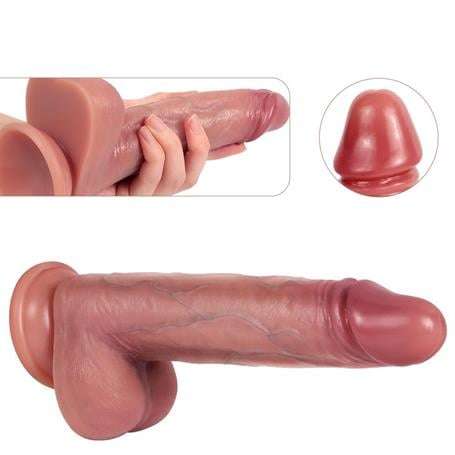 Belden Bağlamalı Yeni Nesil Çift Katmanlı 22 cm Realistik Dildo Penis - BDM1294B