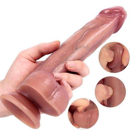 Belden Bağlamalı Yeni Nesil Çift Katmanlı 22 cm Realistik Dildo Penis - BDM1294B