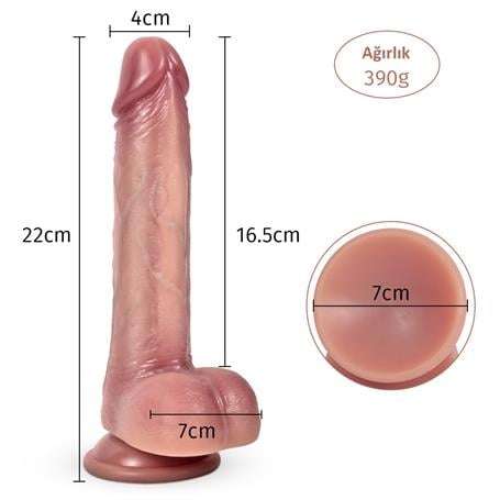 Yeni Nesil Çift Katmanlı 22 cm Realistik Dildo Penis - BDM1294