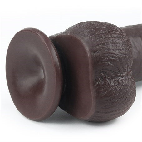 Yeni Nesil Çift Katmanlı Belden Bağlamalı 23 cm Realistik Zenci Dildo Penis - LV317013B