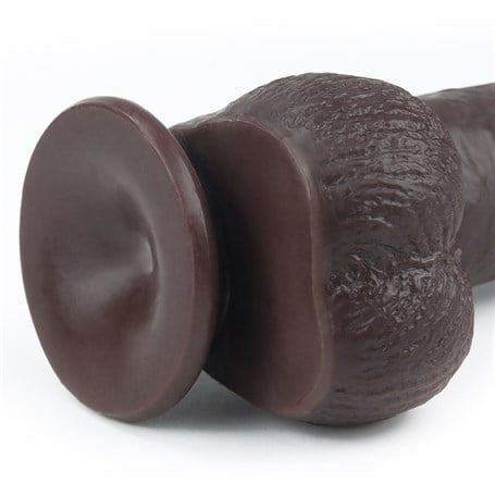 Yeni Nesil Çift Katmanlı 23 cm Realistik Zenci Dildo Penis - LV317013