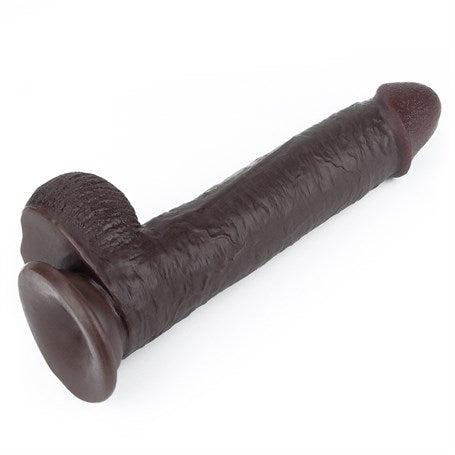 Yeni Nesil Çift Katmanlı 23 cm Realistik Zenci Dildo Penis - LV317013