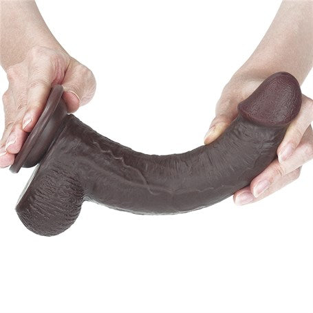 Yeni Nesil Çift Katmanlı 23 cm Realistik Zenci Dildo Penis - LV317013