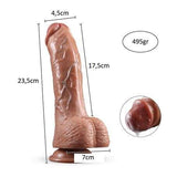 Yeni Nesil &Ccedil;ift Katmanlu0131 23,5 cm Realistik Dildo Penis - BDM1290