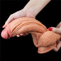 Belden Bağlamalı Yeni Nesil Çift Katmanlı 24,5 cm Realistik Dildo Penis - LV411024B