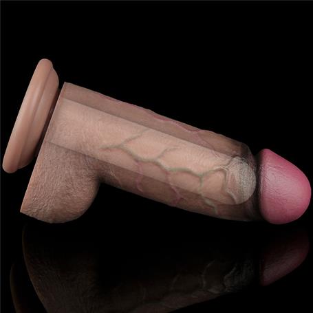 Yeni Nesil Çift Katmanlı 24,6 cm Realistik Dev Melez Dildo Penis - LV411061