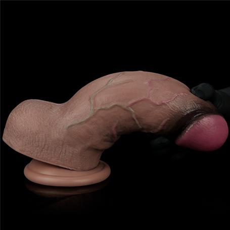 Yeni Nesil Çift Katmanlı 24,6 cm Realistik Dev Melez Dildo Penis - LV411061