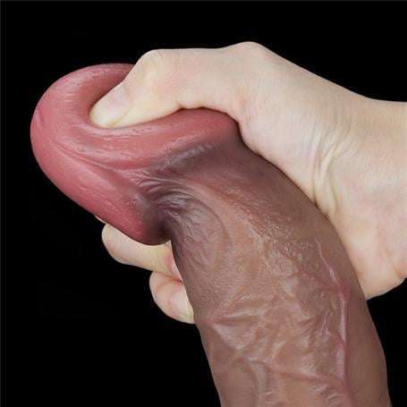 Yeni Nesil Çift Katmanlı 26,5 cm Realistik Dev Melez Dildo Penis - LV411053