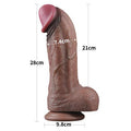 Yeni Nesil Çift Katmanlı 28 cm Realistik Dev Melez Dildo Penis - LV411062