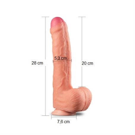 Yeni Nesil Çift Katmanlı 28 cm Realistik Dildo Penis - LV411011