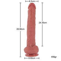 Yeni Nesil Büyük Boy 28,9 cm Realistik Dildo Penis - BDM1291