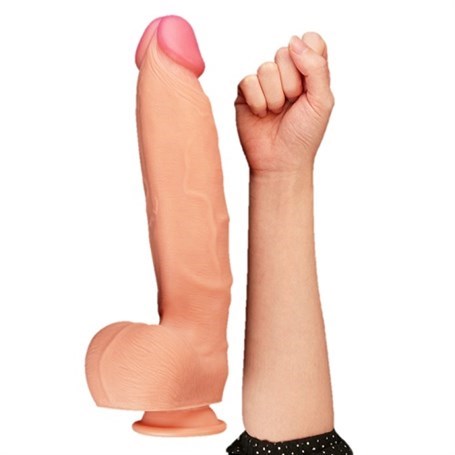 30,5 cm Belden Bağlamalı Yeni Nesil Çift Katmanlı Realistik Dev Dildo Penis - LV411012B