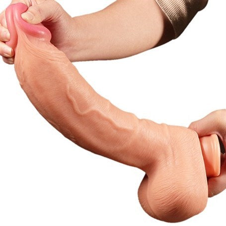 30,5 cm Belden Bağlamalı Yeni Nesil Çift Katmanlı Realistik Dev Dildo Penis - LV411012B