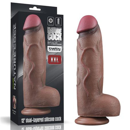 Yeni Nesil Çift Katmanlı 31 cm Realistik Dev Melez Dildo Penis - LV411063