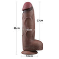 Yeni Nesil Çift Katmanlı 31 cm Realistik Dev Melez Dildo Penis - LV411063