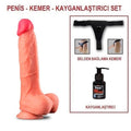 Yeni Nesil Çift Katmanlı Belden Bağlamalı 25 cm Realistik Dildo Penis - LV411010B